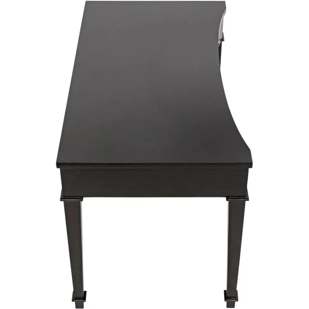 Curba Curved Desk With Drawers-Home Office Desks-Noir-LOOMLAN