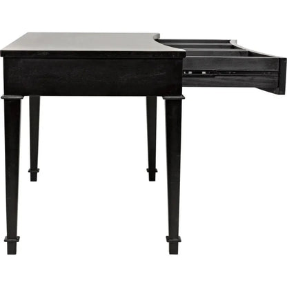Curba Curved Desk With Drawers-Home Office Desks-Noir-LOOMLAN