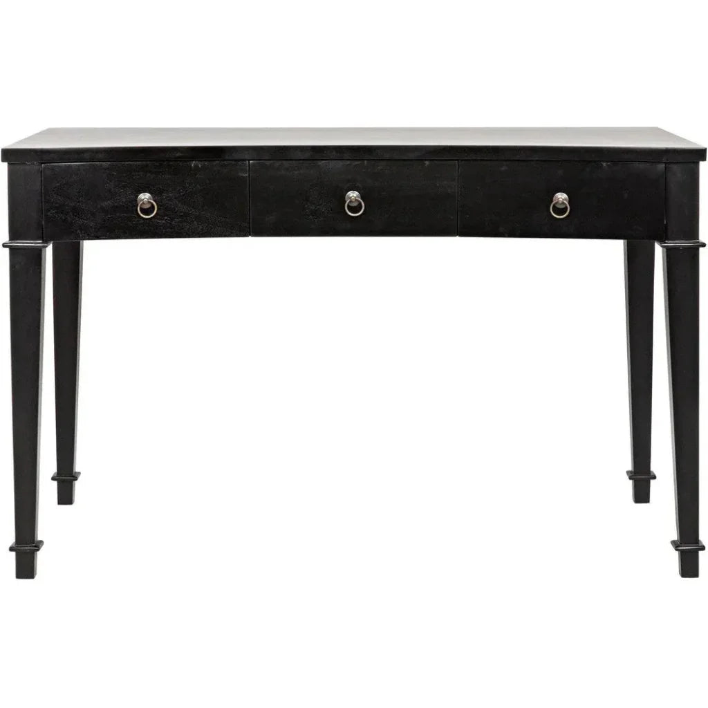 Curba Curved Desk With Drawers-Home Office Desks-Noir-Black-LOOMLAN