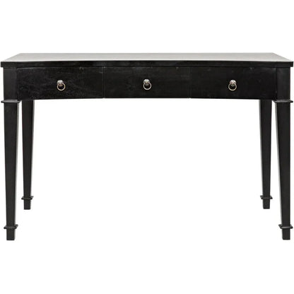 Curba Curved Desk With Drawers-Home Office Desks-Noir-Black-LOOMLAN