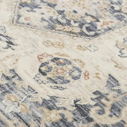 Curl Medallion Blue Area Rugs For Living Room - LOOMLAN - LOOMLAN - Area Rugs