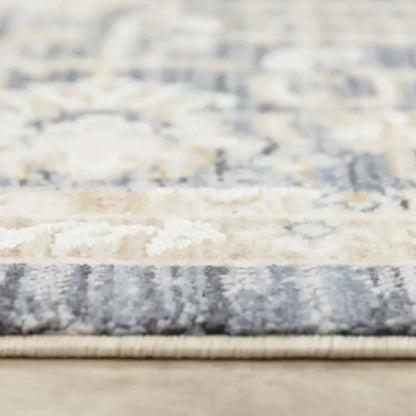 Curl Medallion Blue Area Rugs For Living Room - LOOMLAN - LOOMLAN - Area Rugs