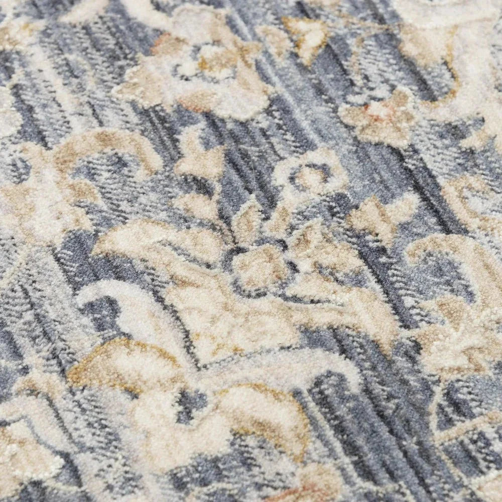 Curl Medallion Blue Area Rugs For Living Room - LOOMLAN - LOOMLAN - Area Rugs