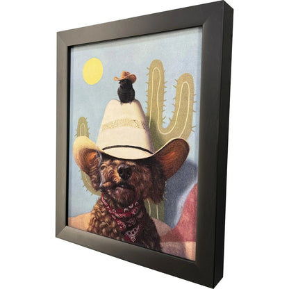 Curly II Hand Finished Blue Framed Wall Art