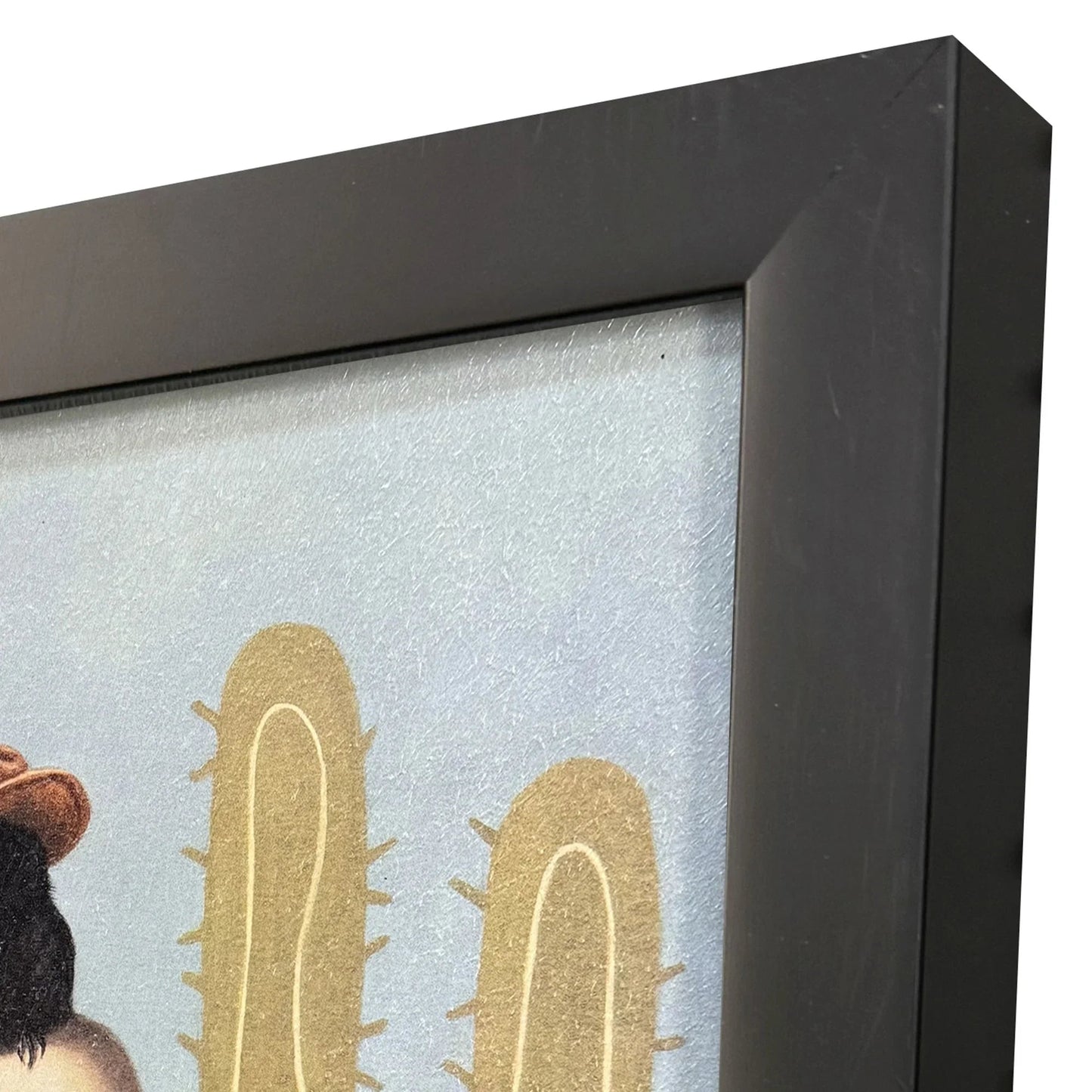 Curly II Hand Finished Blue Framed Wall Art