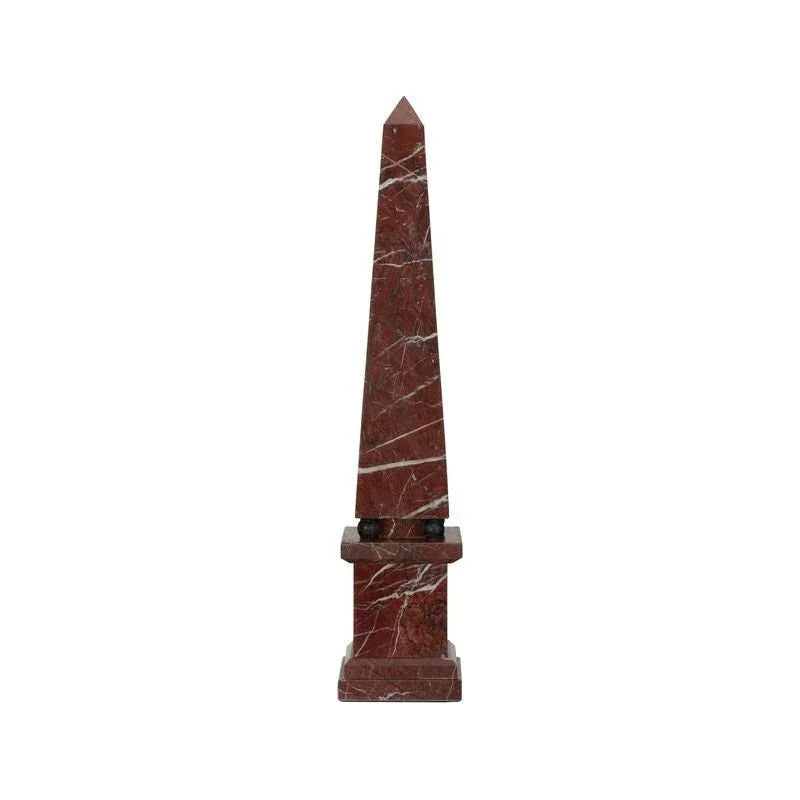 Currant Red Marble Obelisk Sculpture - LOOMLAN - Chelsea House - Statues & Sculptures