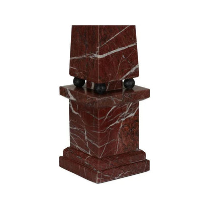 Currant Red Marble Obelisk Sculpture - LOOMLAN - Chelsea House - Statues & Sculptures