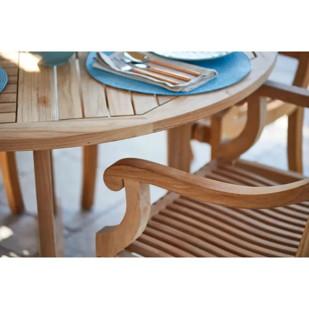 Curtis 47.25-inch Round Outdoor Dining Table-Outdoor Dining Tables-HiTeak-LOOMLAN