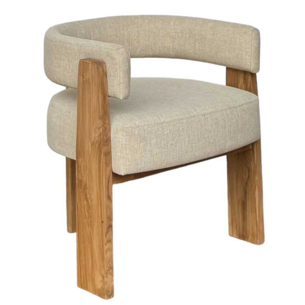 Curve Three Leg Design Wooden Dining Chair - LOOMLAN - Artesia - Dining Chairs