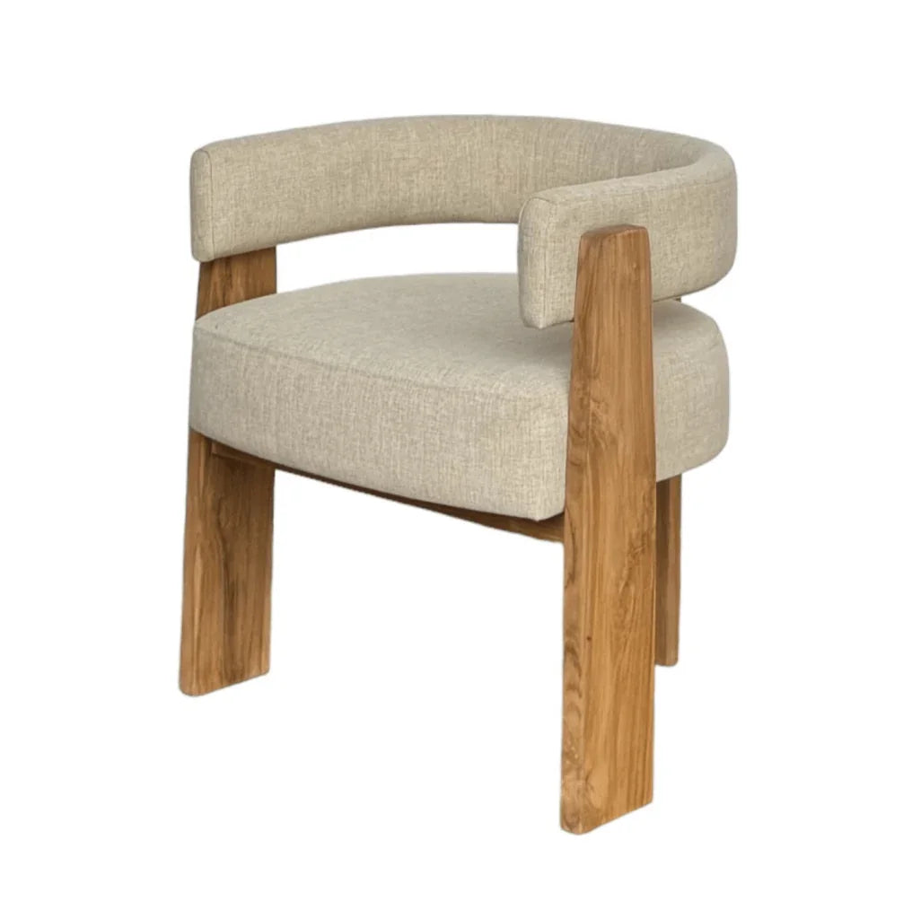 Curve Three Leg Design Wooden Dining Chair - LOOMLAN - Artesia - Dining Chairs