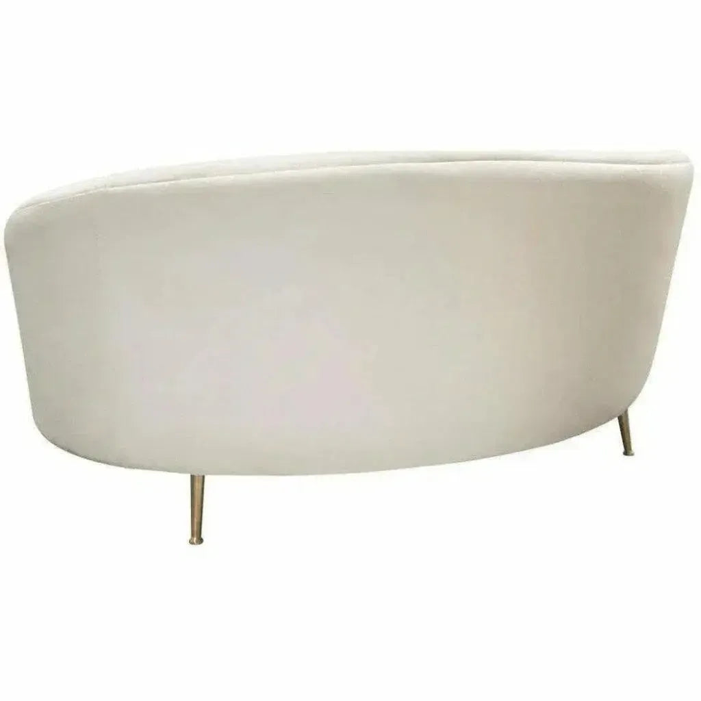 Curved Sofa Back Light Cream Velvet - LOOMLAN - Diamond Sofa - Sofas & Loveseats