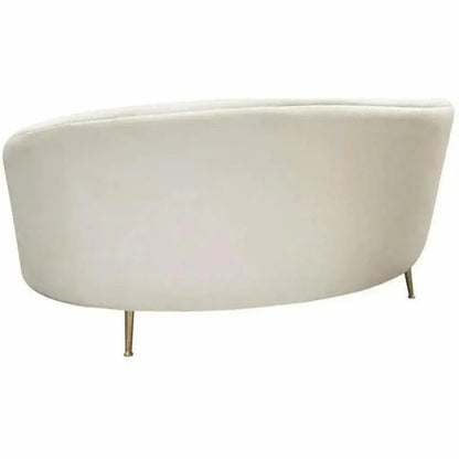 Curved Sofa Back Light Cream Velvet - LOOMLAN - Diamond Sofa - Sofas & Loveseats