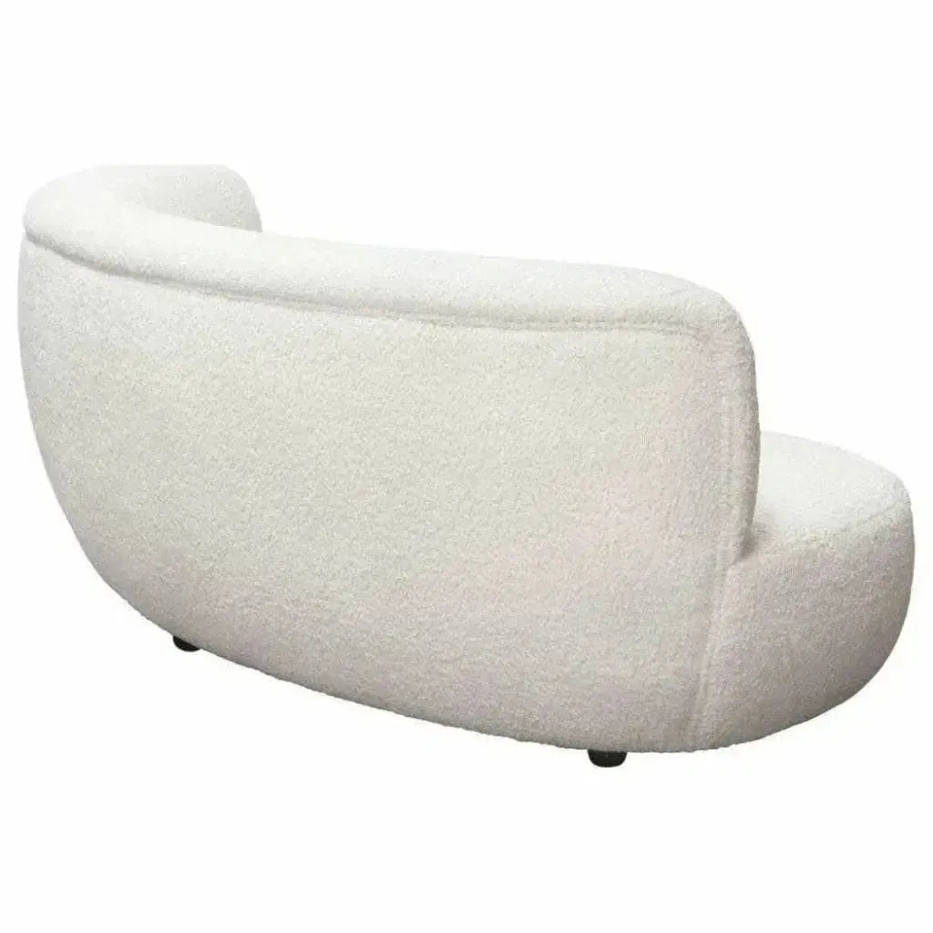 Curved Sofa in White Faux Fabric - LOOMLAN - Diamond Sofa - Sofas & Loveseats