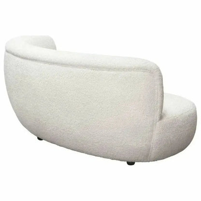 Curved Sofa in White Faux Fabric - LOOMLAN - Diamond Sofa - Sofas & Loveseats