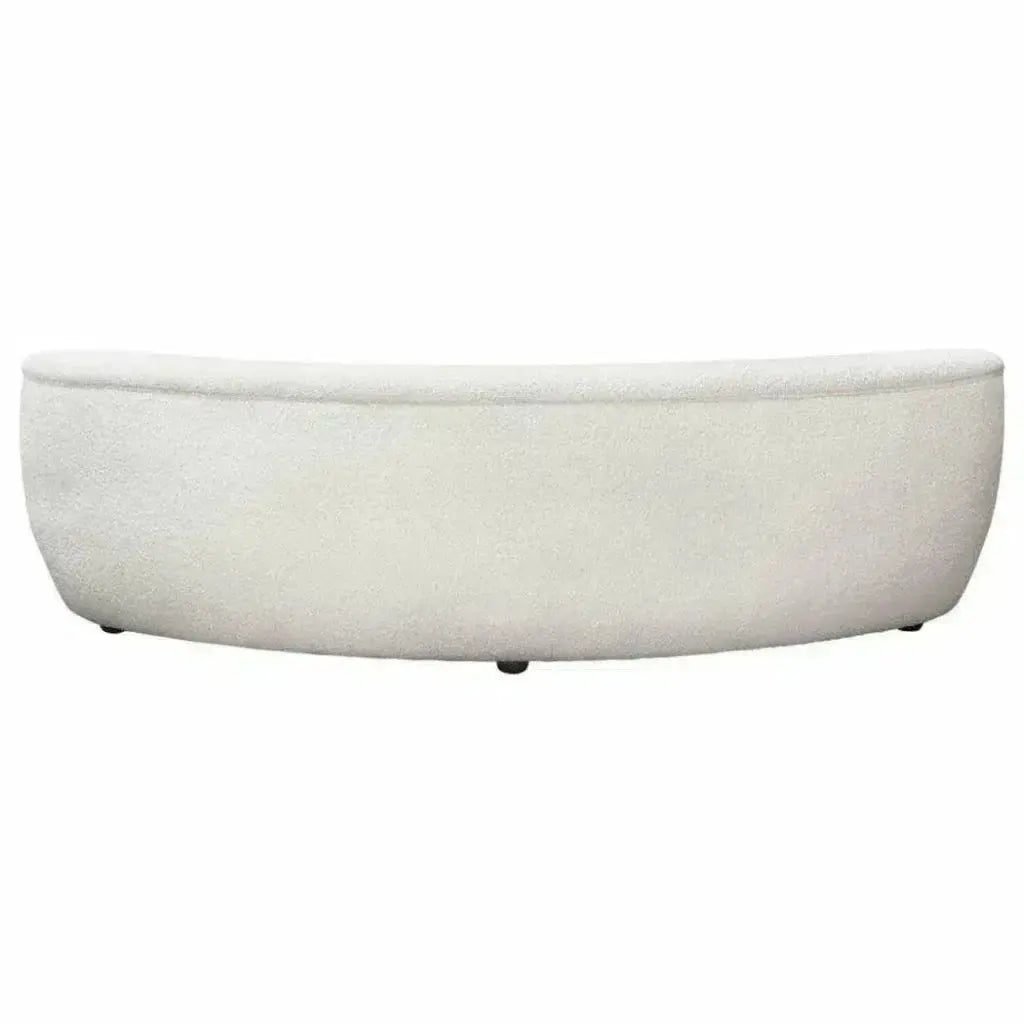Curved Sofa in White Faux Fabric - LOOMLAN - Diamond Sofa - Sofas & Loveseats
