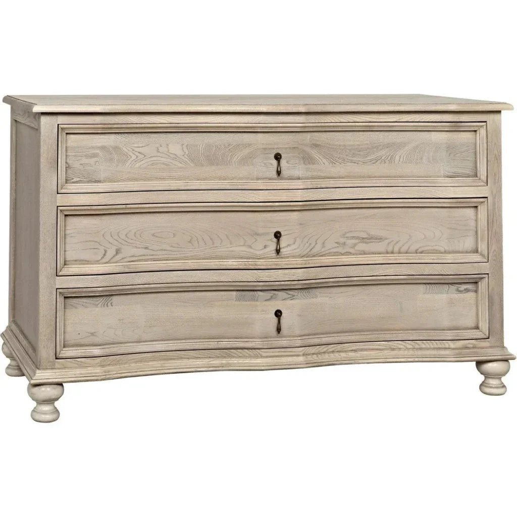 Curved Wood Front 3 Drawer Chest - LOOMLAN - Noir - Chests