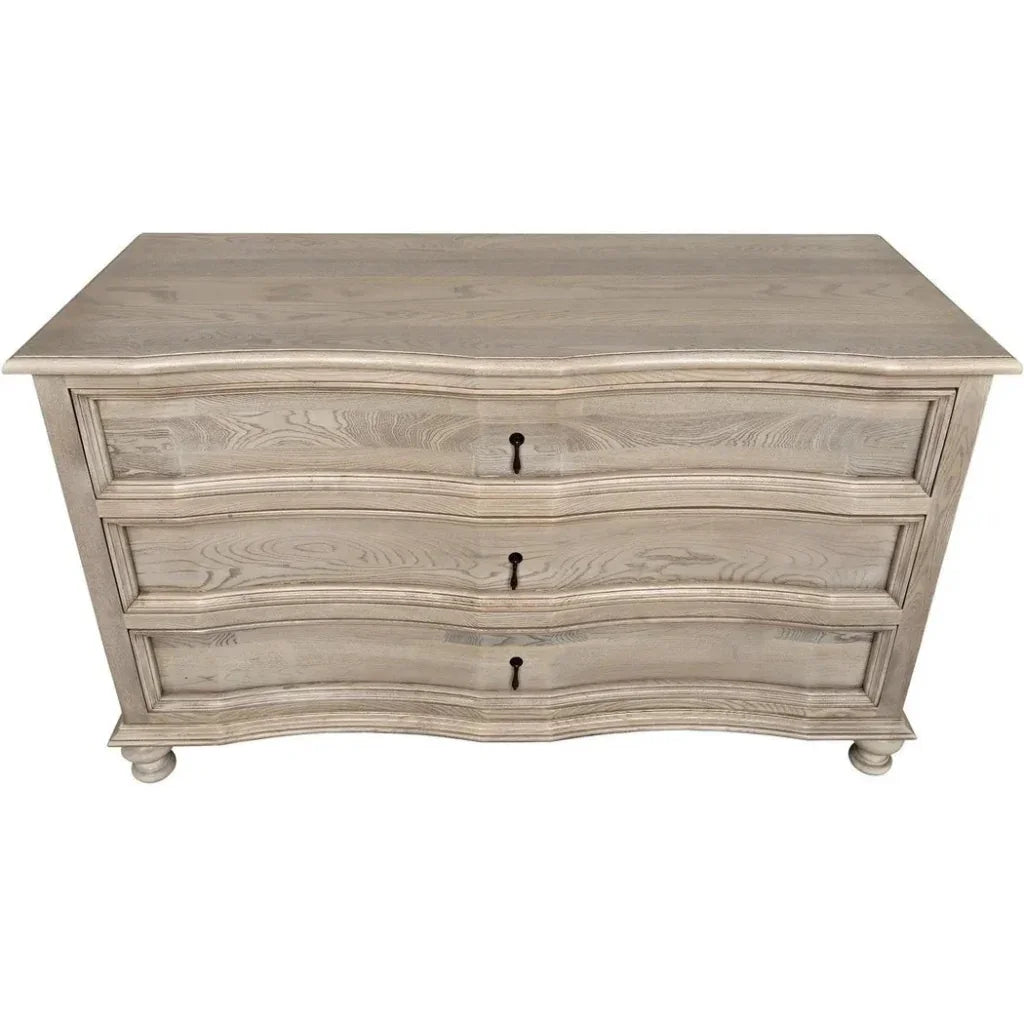 Curved Wood Front 3 Drawer Chest - LOOMLAN - Noir - Chests