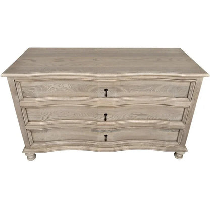 Curved Wood Front 3 Drawer Chest - LOOMLAN - Noir - Chests