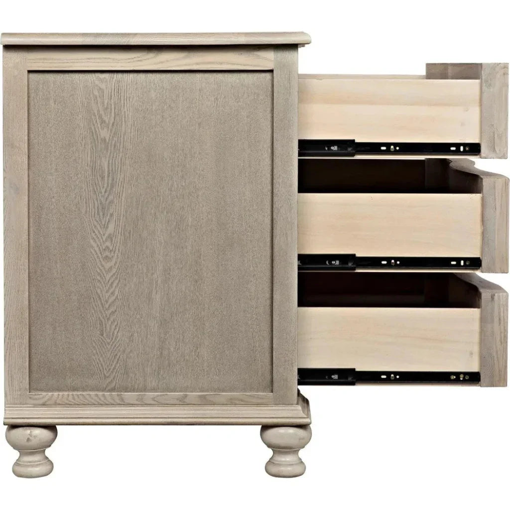 Curved Wood Front 3 Drawer Chest - LOOMLAN - Noir - Chests