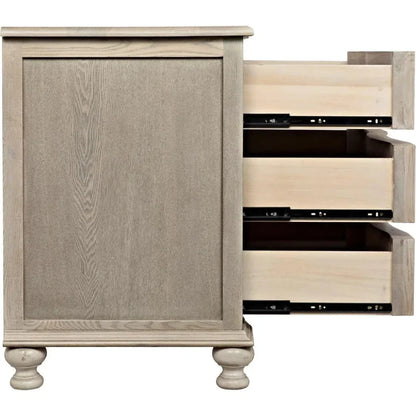 Curved Wood Front 3 Drawer Chest - LOOMLAN - Noir - Chests