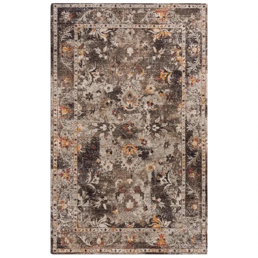Cute Floral Brown/ Beige Large Area Rugs - LOOMLAN - LOOMLAN - Area Rugs