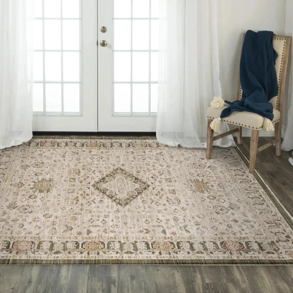 Cwch Medallion Natural Area Rugs For Living Room - LOOMLAN - LOOMLAN - Area Rugs