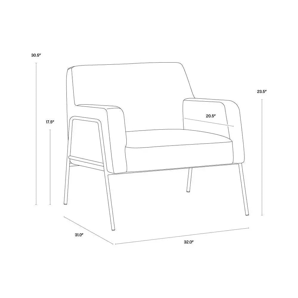 Cybil Leather Lounge Chair - LOOMLAN - SUNPAN - Accent Chairs