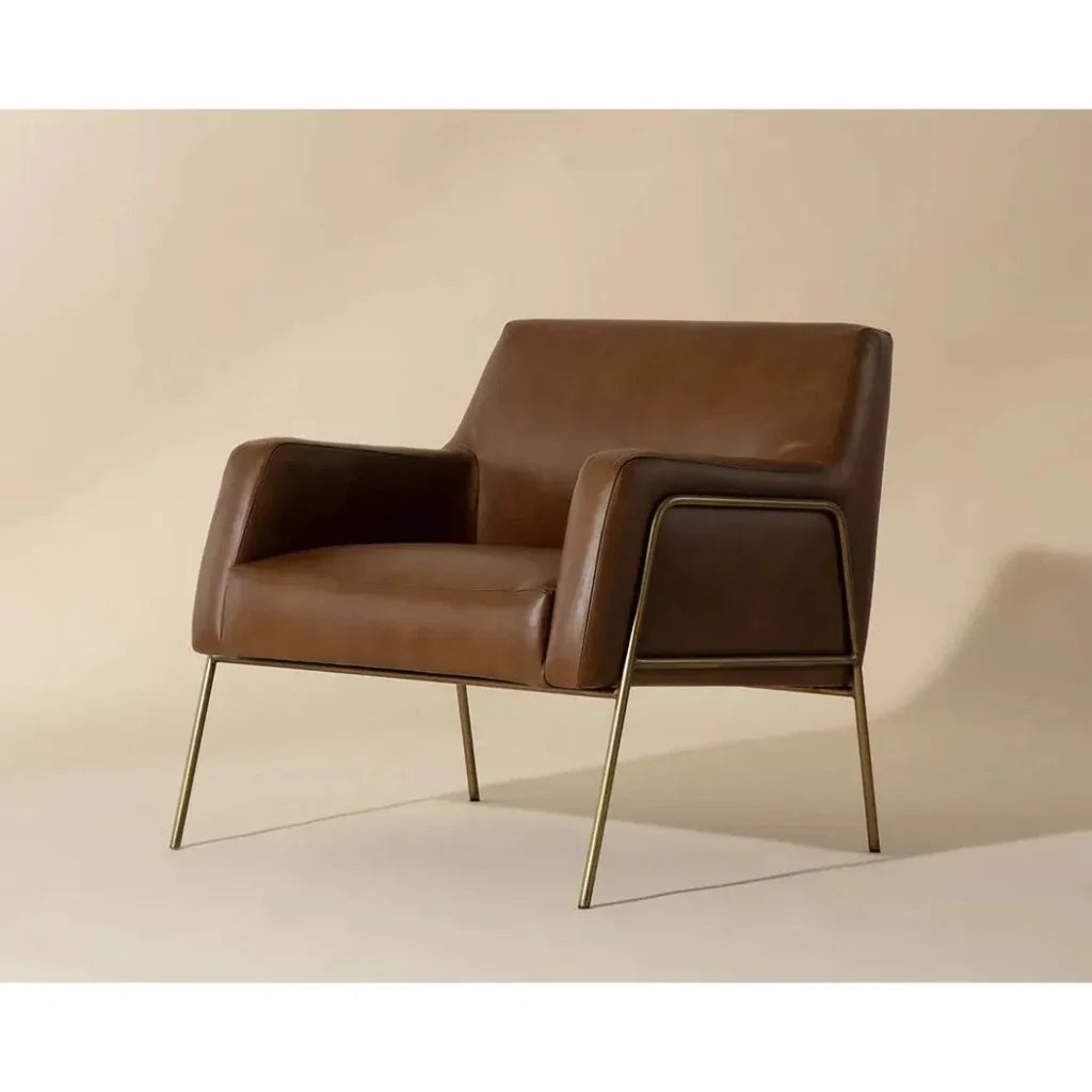 Cybil Leather Lounge Chair - LOOMLAN - SUNPAN - Accent Chairs
