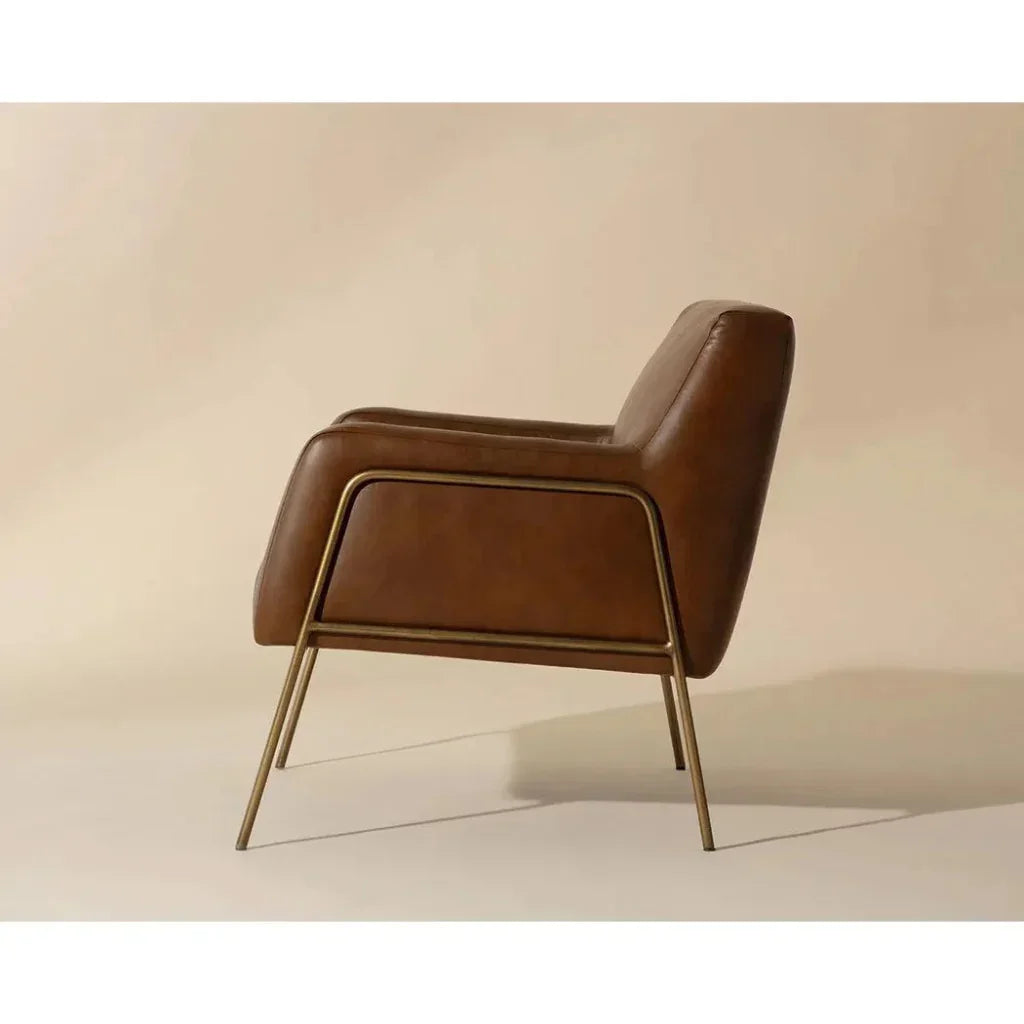 Cybil Leather Lounge Chair - LOOMLAN - SUNPAN - Accent Chairs