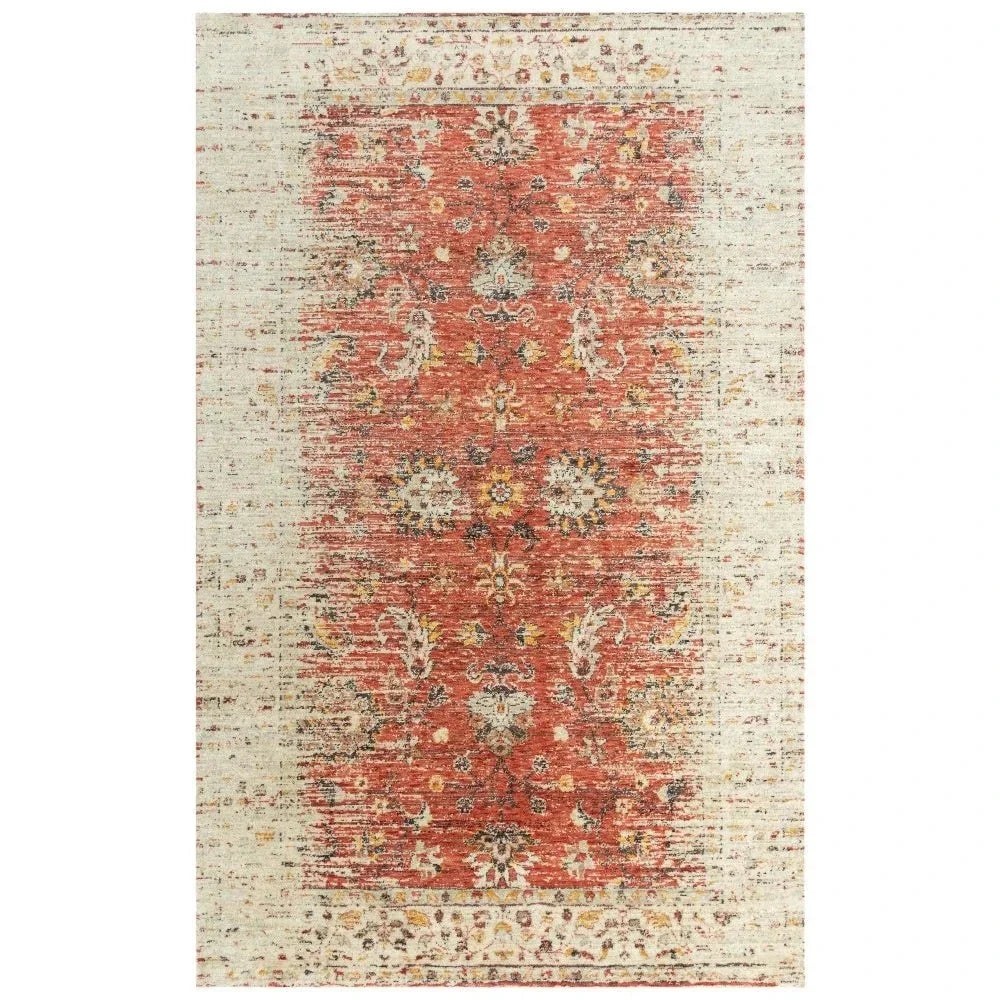 Cybo Floral Red/ Beige Large Area Rugs For Living Room - LOOMLAN - LOOMLAN - Area Rugs