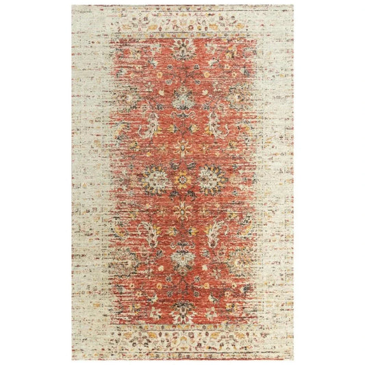 Cybo Floral Red/ Beige Large Area Rugs For Living Room - LOOMLAN - LOOMLAN - Area Rugs