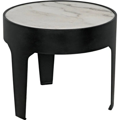 Cylinder Marble Round Side Table