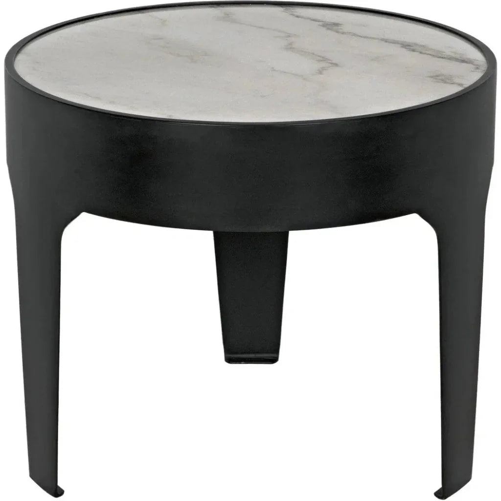 Cylinder Marble Round Side Table