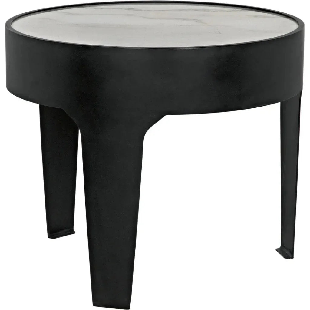 Cylinder Marble Round Side Table