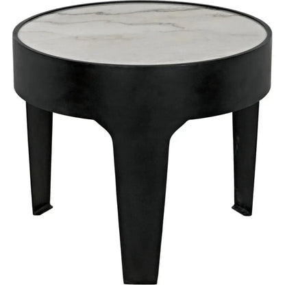 Cylinder Marble Round Side Table