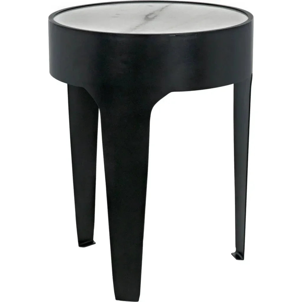 Cylinder Marble Round Side Table