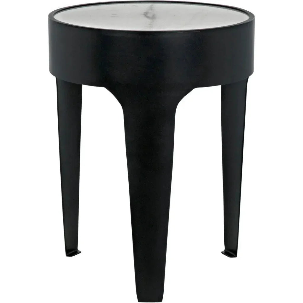 Cylinder Marble Round Side Table