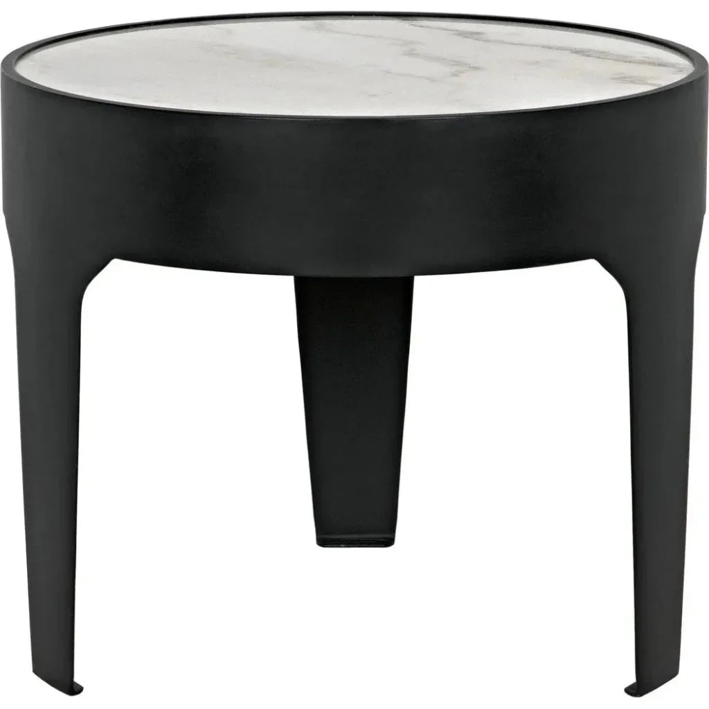 Cylinder Marble Round Side Table
