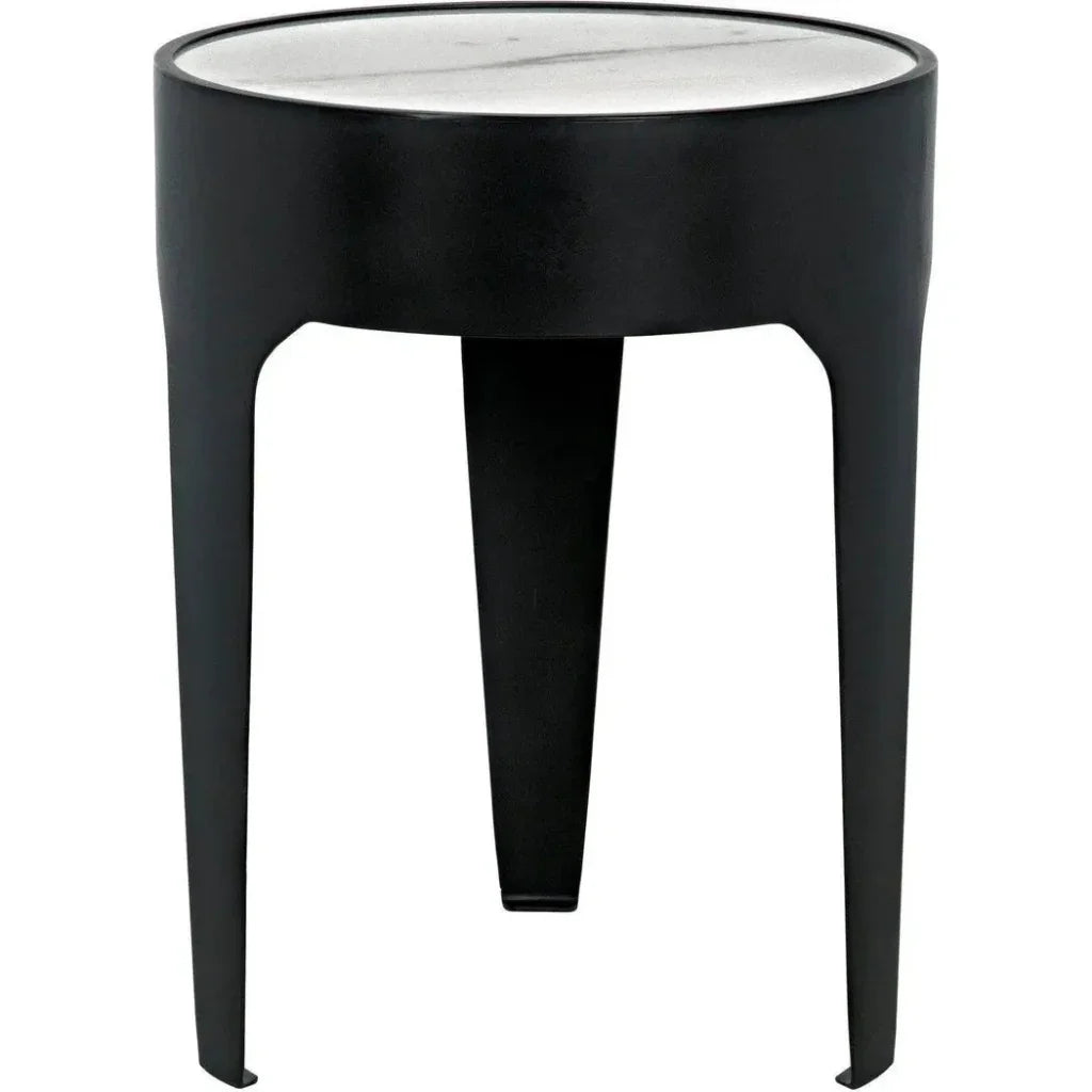 Cylinder Marble Round Side Table
