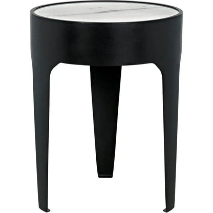 Cylinder Marble Round Side Table