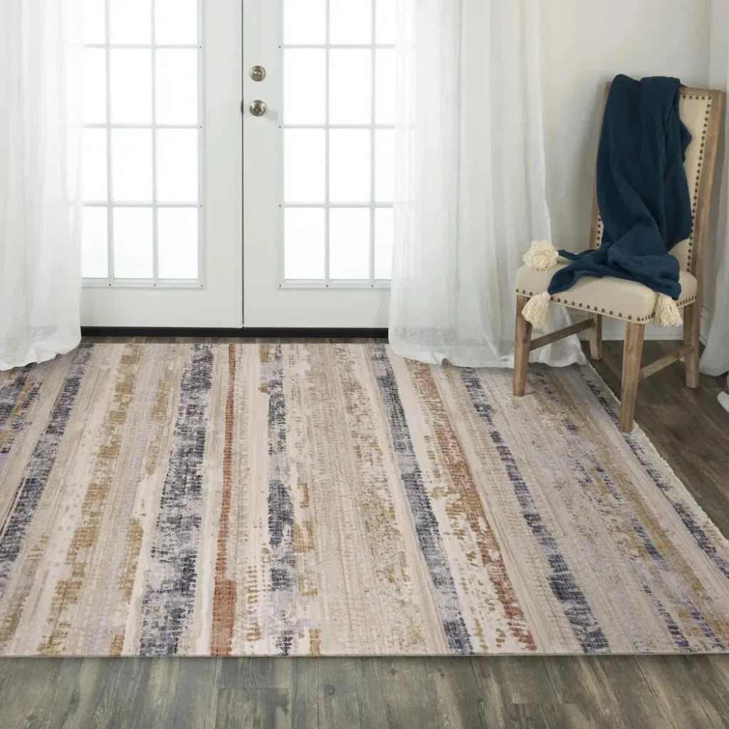 Cyne Stripe Natural Area Rugs For Living Room - LOOMLAN - LOOMLAN - Area Rugs