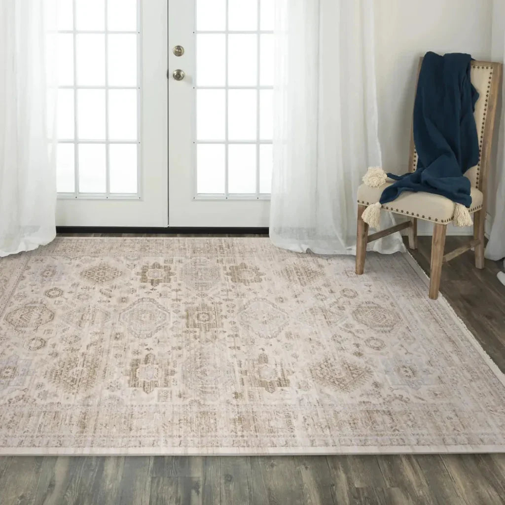Cyra Floral Natural Area Rugs For Living Room - LOOMLAN - LOOMLAN - Area Rugs