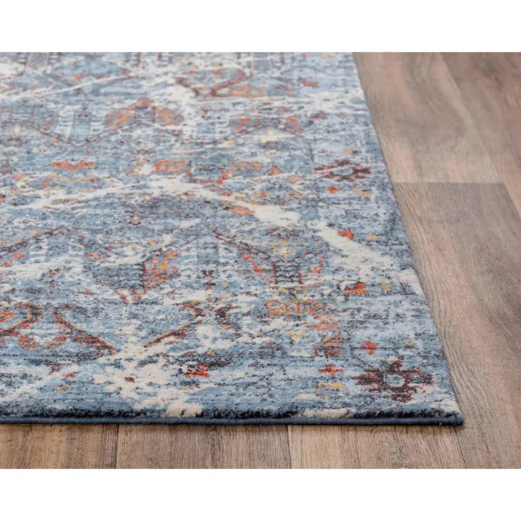 Cyri Geometric Blue/ Beige Large Area Rugs - LOOMLAN - LOOMLAN - Area Rugs