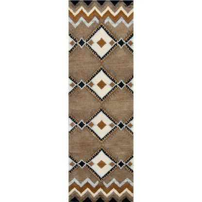 Cyta Wool Brown Hallway Kitchen Runner Rug - LOOMLAN - LOOMLAN - Area Rugs