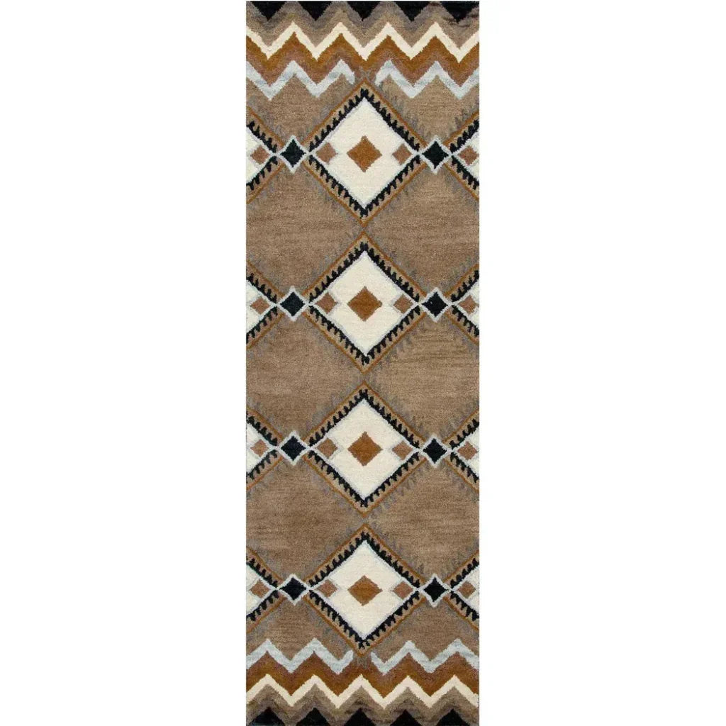 Cyta Wool Brown Hallway Kitchen Runner Rug - LOOMLAN - LOOMLAN - Area Rugs