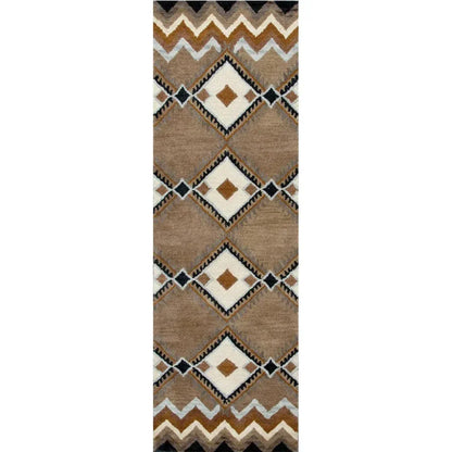 Cyta Wool Brown Hallway Kitchen Runner Rug - LOOMLAN - LOOMLAN - Area Rugs
