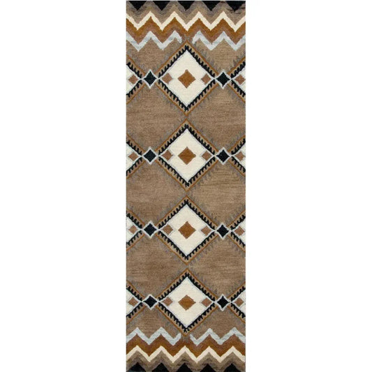 Cyta Wool Brown Hallway Kitchen Runner Rug - LOOMLAN - LOOMLAN - Area Rugs