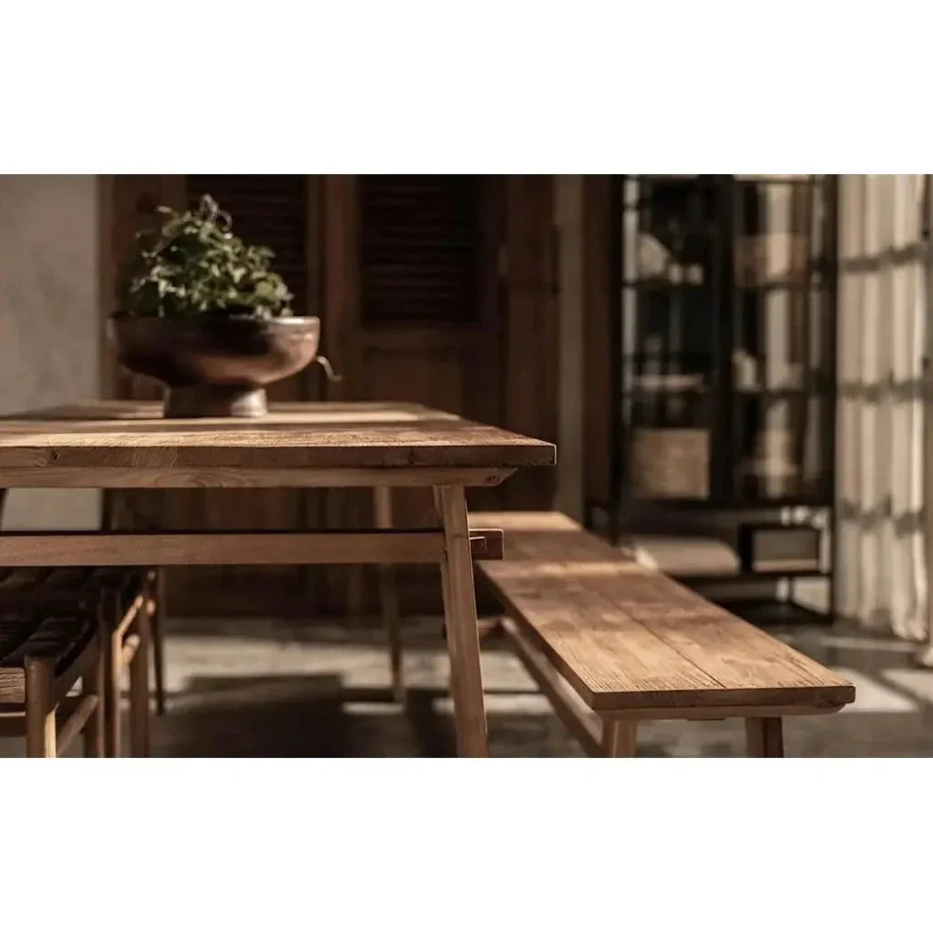 D-Bodhi Artisan Wood Brown Rectangular Dining Table-Dining Tables-LH Imports-LOOMLAN