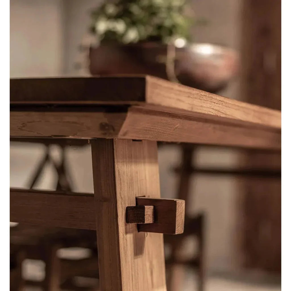 D-Bodhi Artisan Wood Brown Rectangular Dining Table-Dining Tables-LH Imports-LOOMLAN