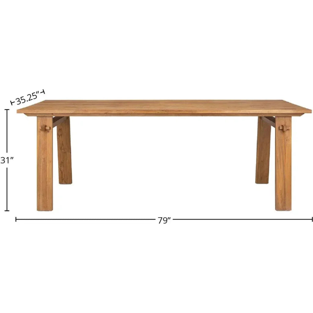 D-Bodhi Artisan Wood Brown Rectangular Dining Table-Dining Tables-LH Imports-LOOMLAN